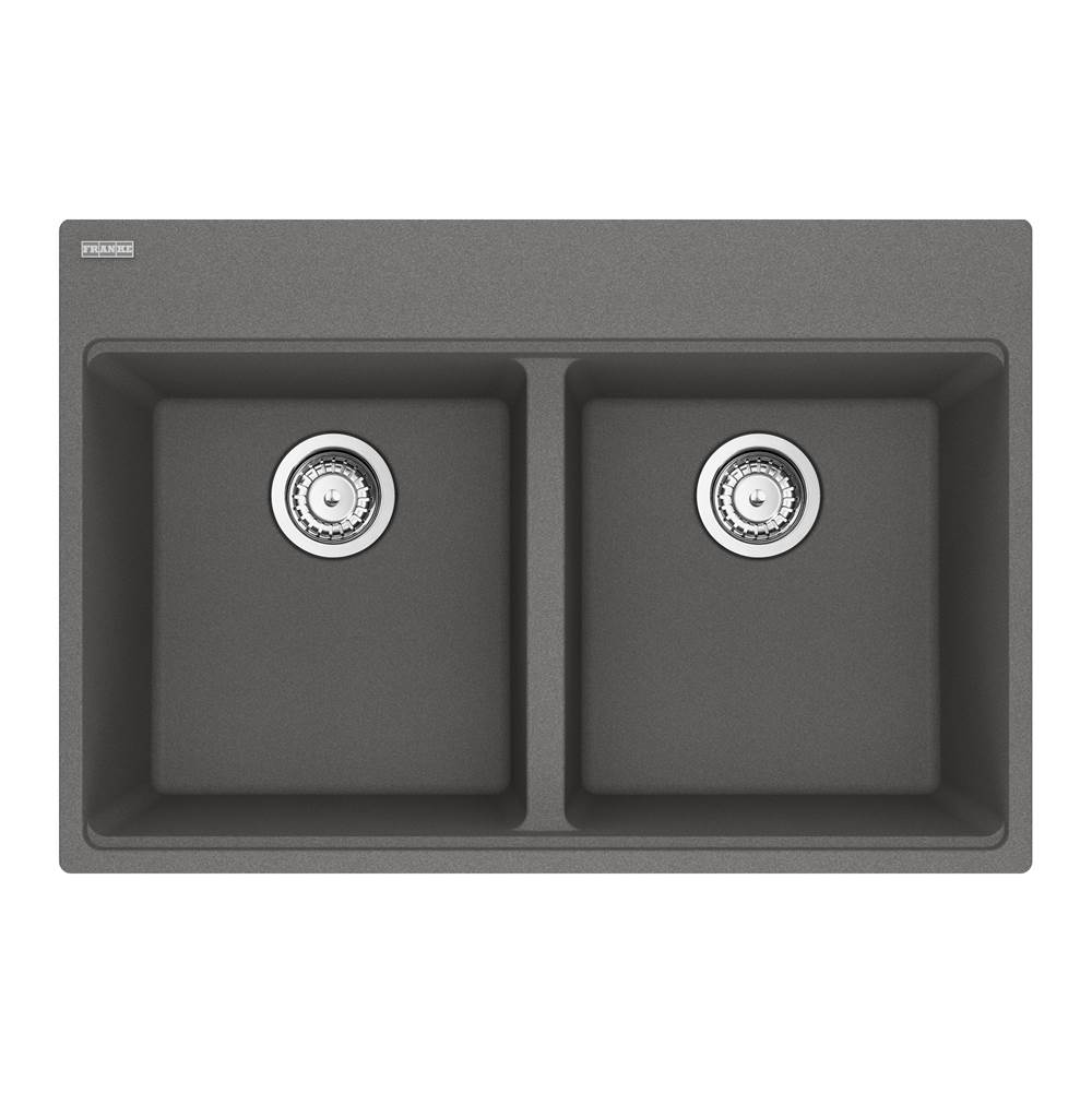 The Water ClosetFranke Residential CanadaMaris Topmount 31-in x 20.88-in Granite Double Bowl Kitchen Sink in Stone Grey