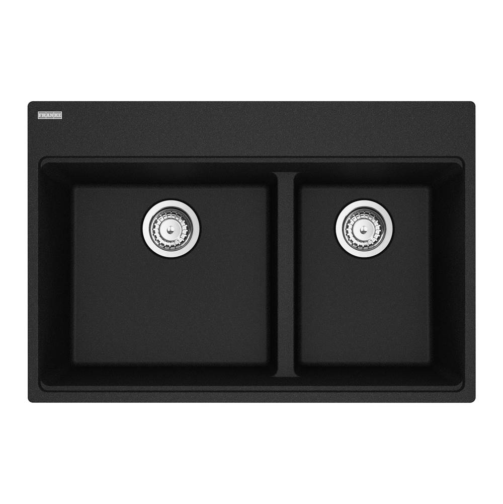The Water ClosetFranke Residential CanadaMaris Topmount 31-in x 20.9-in Granite Double Bowl Kitchen Sink in Onyx