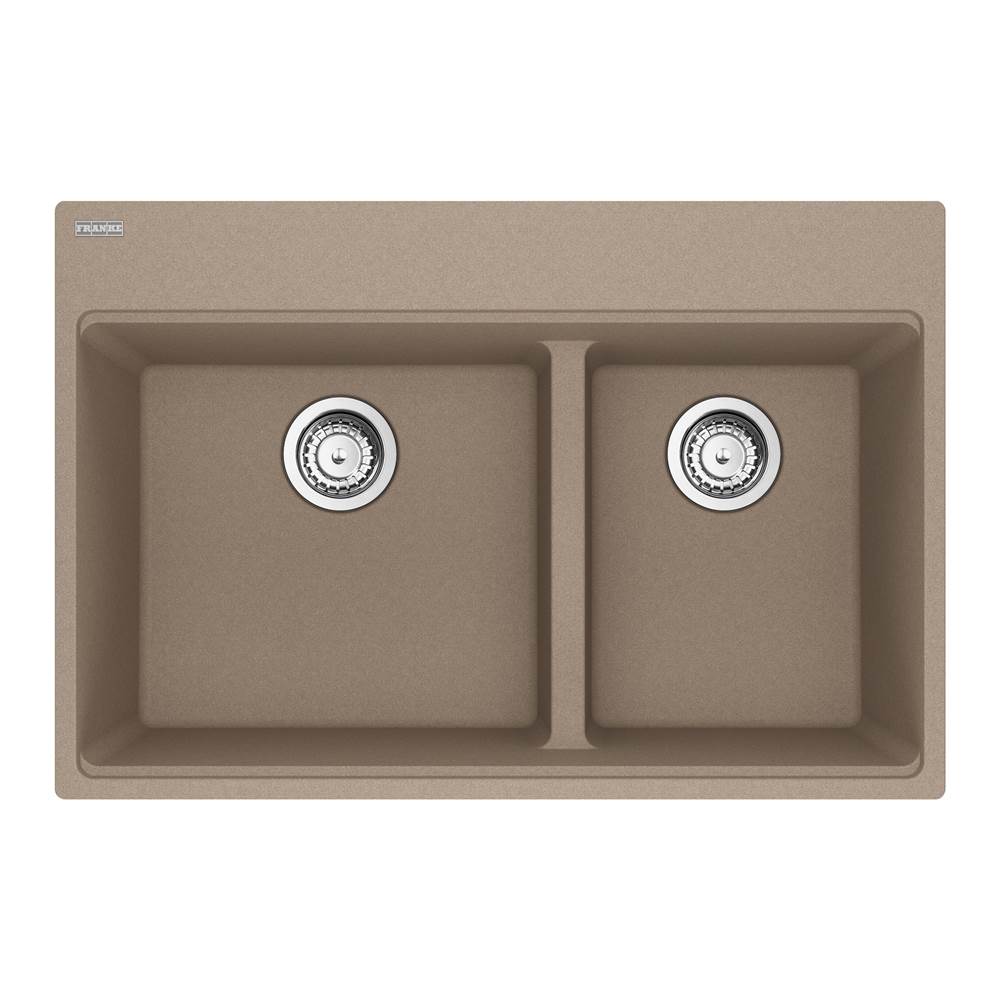 The Water ClosetFranke Residential CanadaMaris Topmount 31-in x 20.9-in Granite Double Bowl Kitchen Sink in Oyster