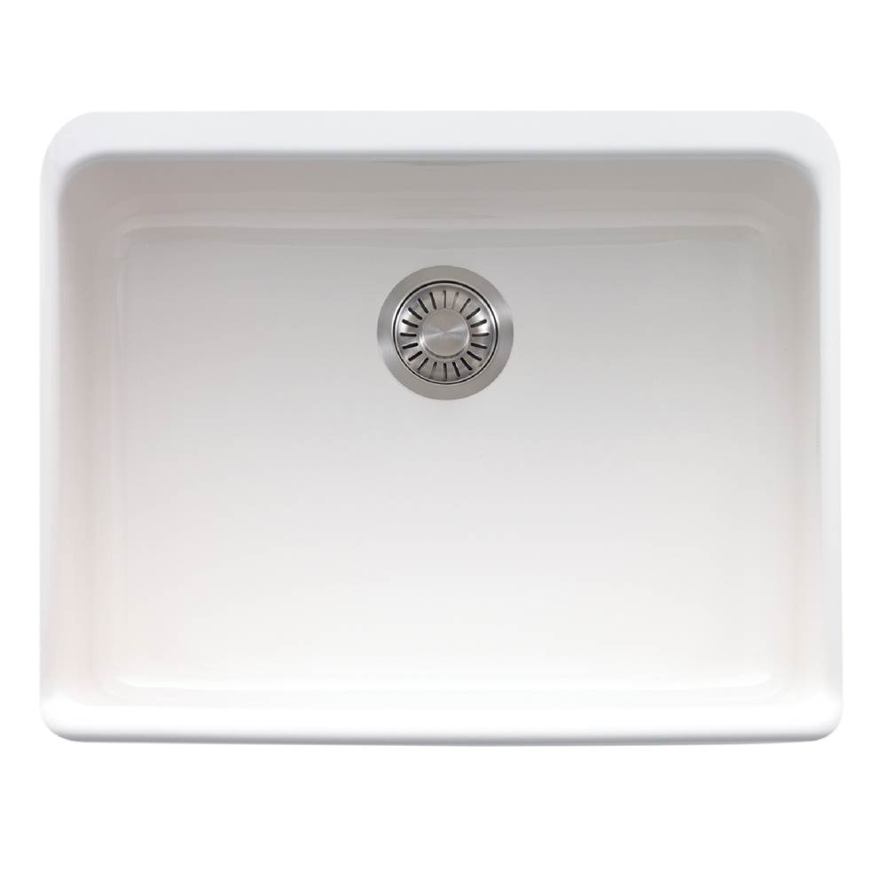 The Water ClosetFranke Residential CanadaManor House 23.62-in. x 19.88-in. White Apron Front Single Bowl Fireclay Kitchen Sink - MHK110-24WH