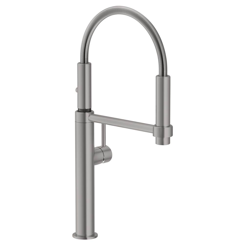 The Water ClosetFranke Residential CanadaPescara 18-inch Single Handle Semi-Pro Kitchen Faucet in Satin Nickel, PES-360-SNI