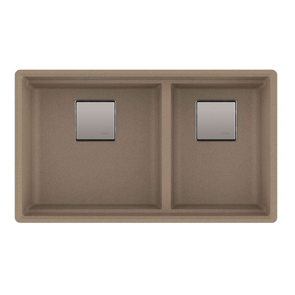 The Water ClosetFranke Residential CanadaPeak 32.0-in. x 18.8-in. Oyster Granite Undermount Double Bowl Kitchen Sink - PKG160LD-OYS-S