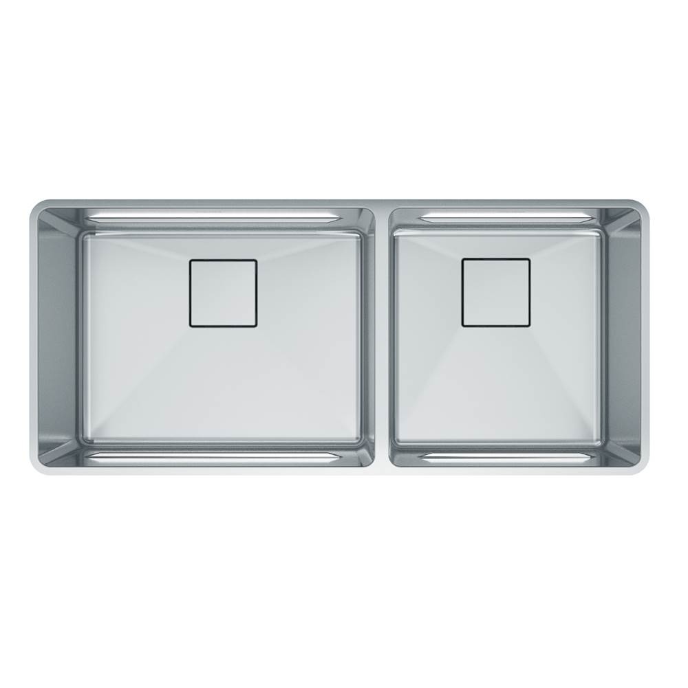 The Water ClosetFranke Residential CanadaPescara 41-in. x 18-in. 18 Gauge Stainless Steel Undermount Double Bowl Kitchen Sink - PTX160-40-CA