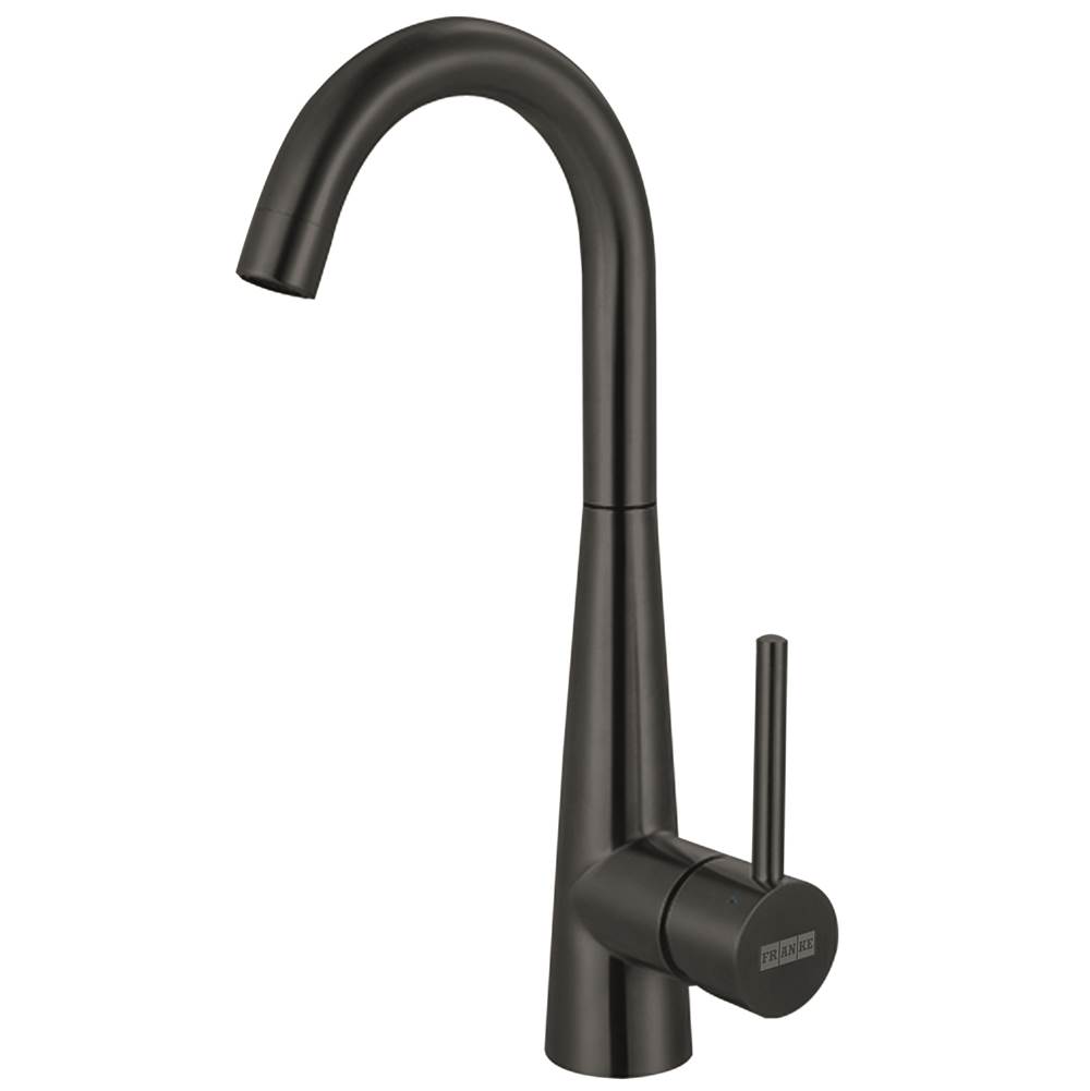 The Water ClosetFranke Residential CanadaSteel 14.4-in Single Handle Swivel Spout Kitchen Prep / Bar Faucet in Industrial Black, STL-BR-IBK