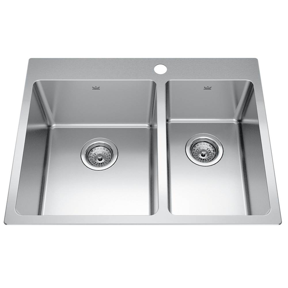 Kindred Canada Drop In Double Bowl Sink Kitchen Sinks item BCL2127R-9-1