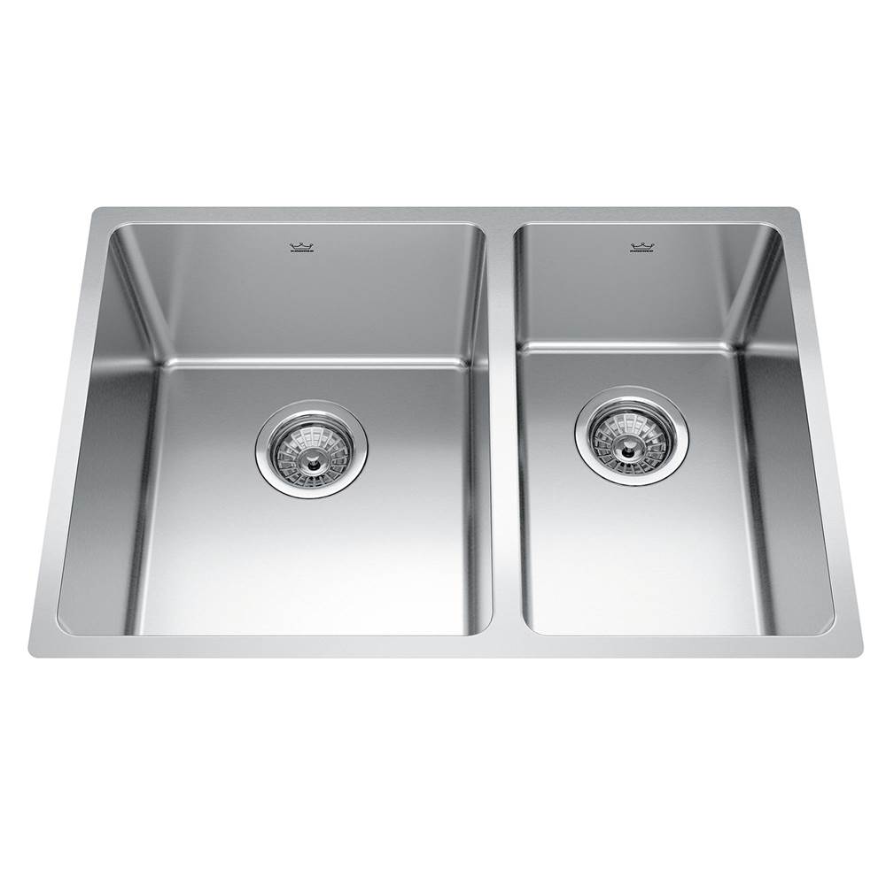 The Water ClosetKindred CanadaBrookmore 26.6-in LR x 18.2-in FB Undermount Double Bowl Stainless Steel Kitchen Sink