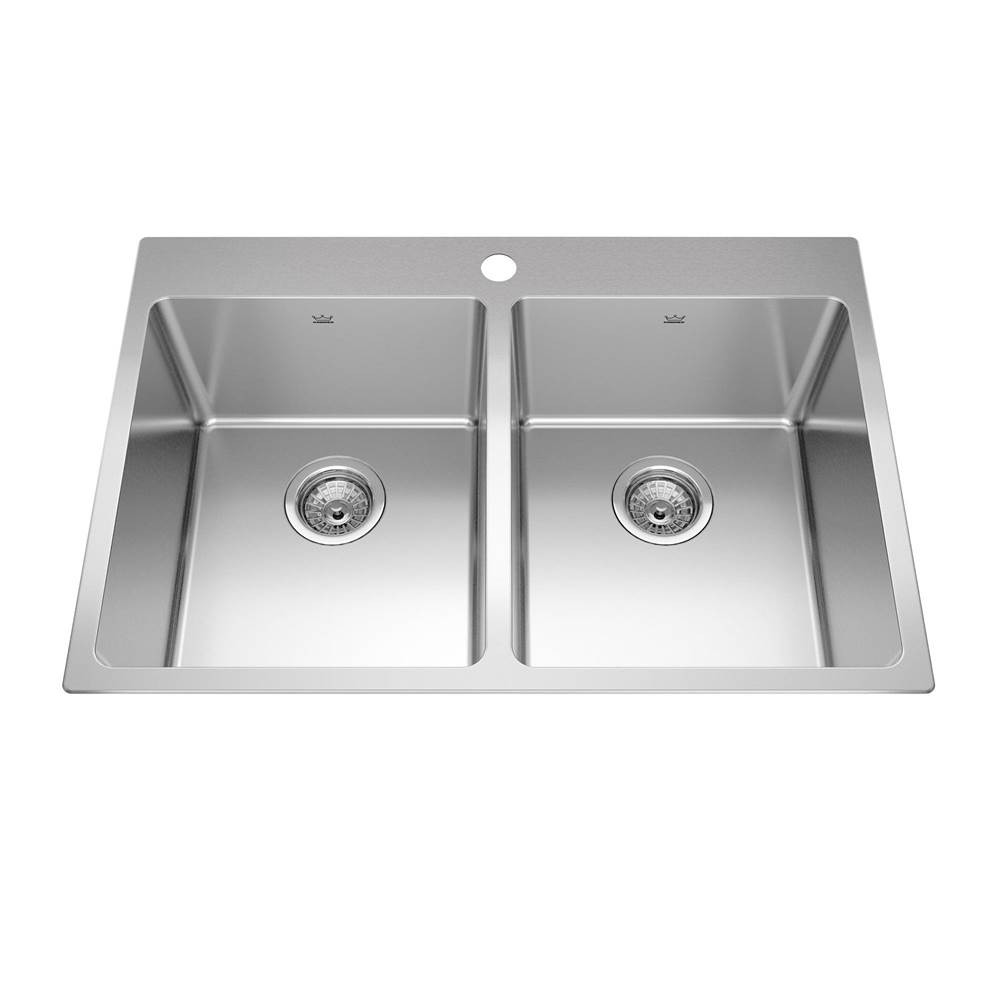 The Water ClosetKindred CanadaBrookmore 31-in LR x 20.9-in FB Drop in Double Bowl Stainless Steel Kitchen Sink