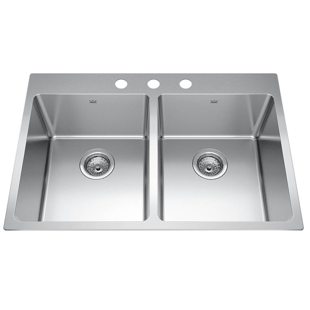Kindred Canada Drop In Double Bowl Sink Kitchen Sinks item BDL2131-9-3