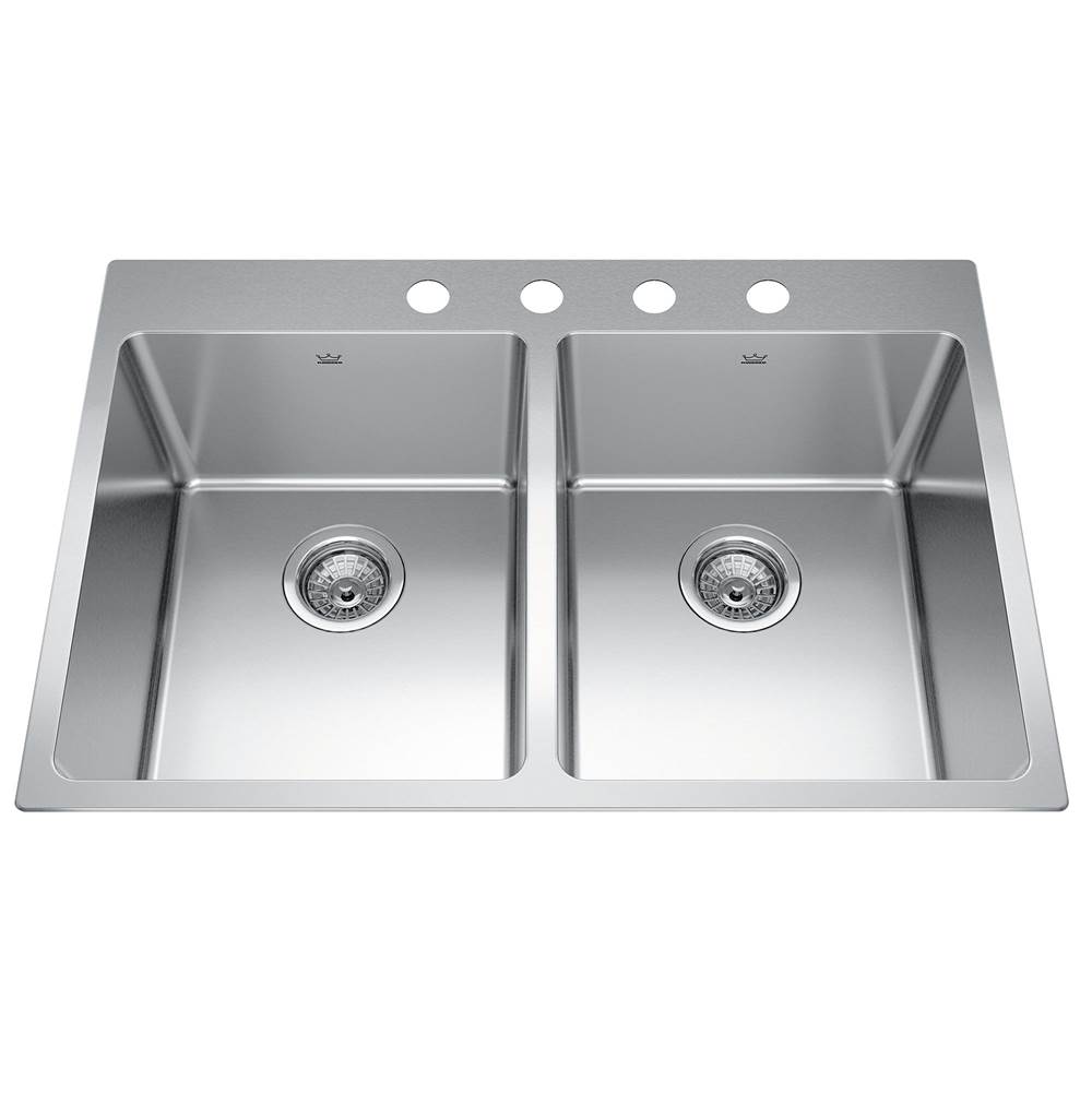 Kindred Canada Drop In Double Bowl Sink Kitchen Sinks item BDL2131-9-4