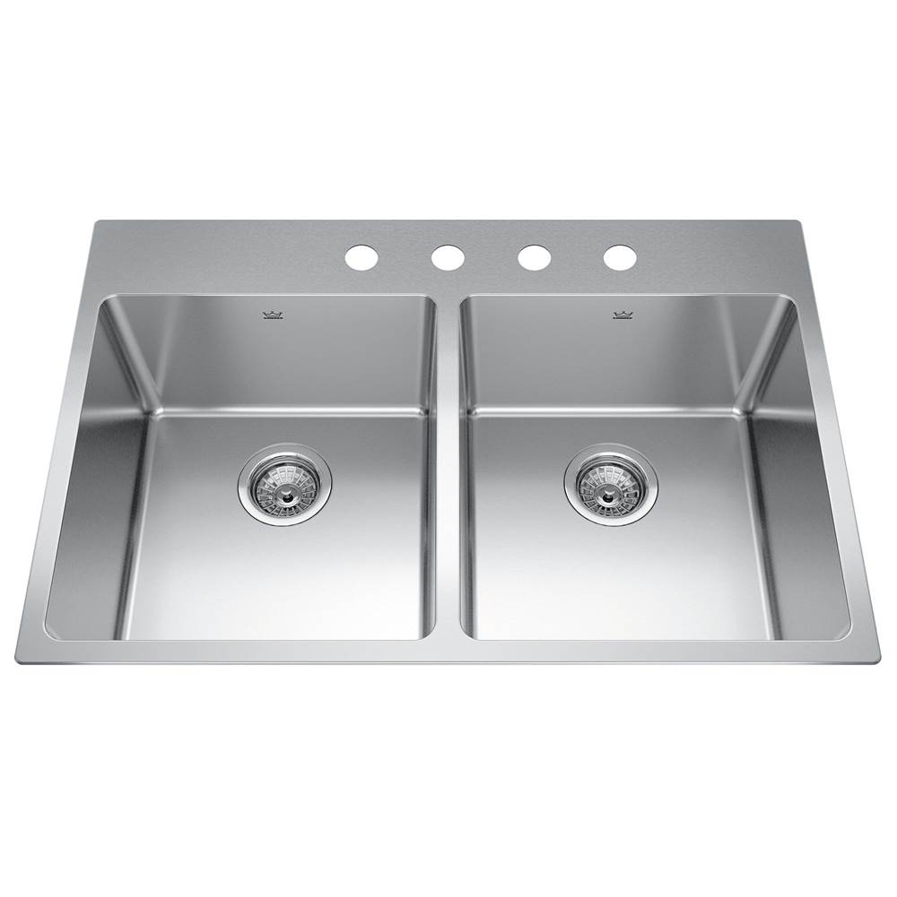 Kindred Canada Drop In Double Bowl Sink Kitchen Sinks item BDL2233-9-4