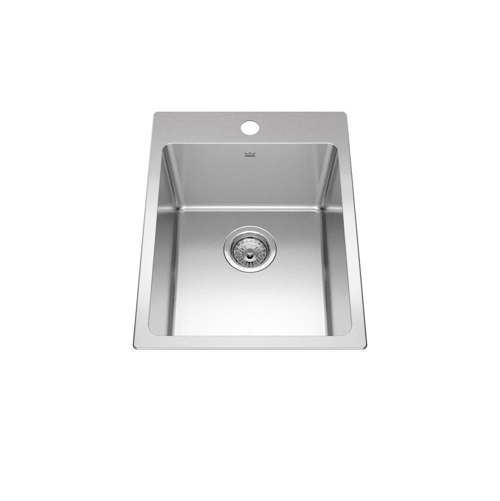 The Water ClosetKindred CanadaBrookmore 16-in LR x 20.9-in FB Drop in Single Bowl Stainless Steel Kitchen Sink