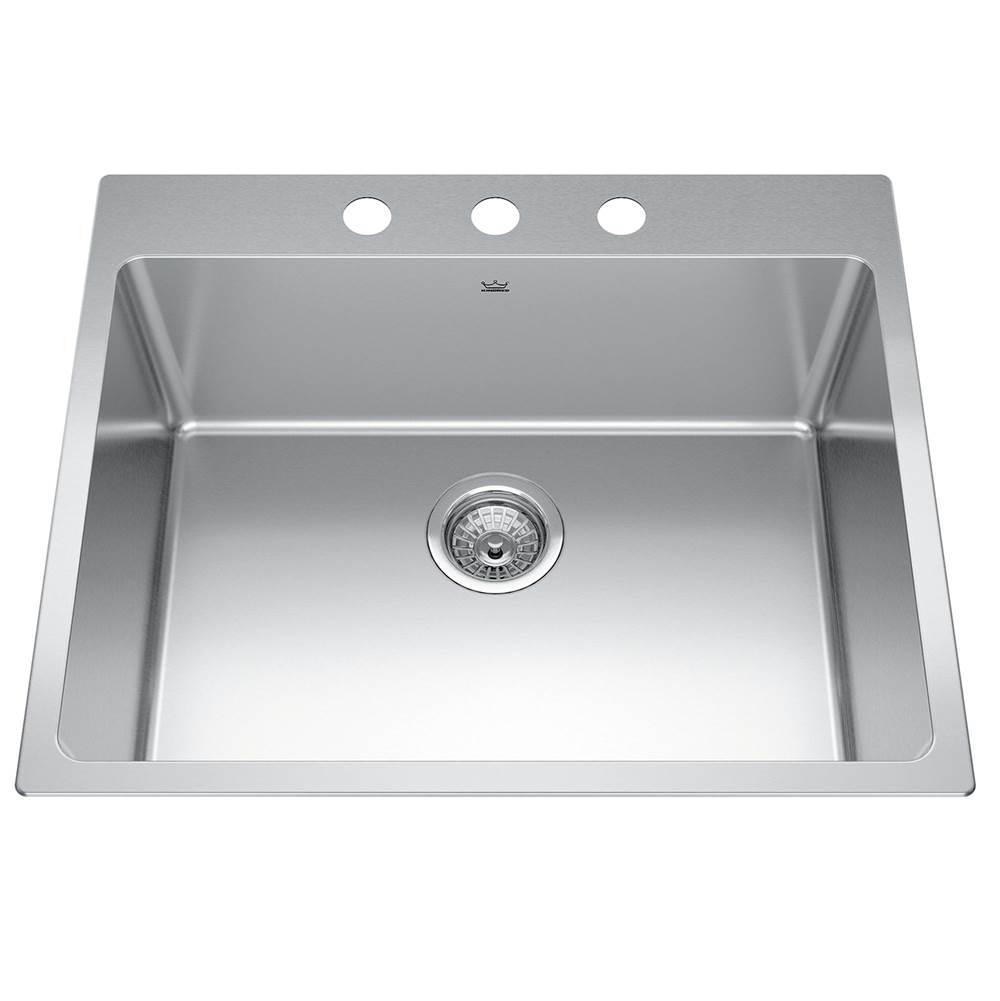 The Water ClosetKindred CanadaBrookmore 25.1-in LR x 20.9-in FB Drop in Single Bowl Stainless Steel Kitchen Sink