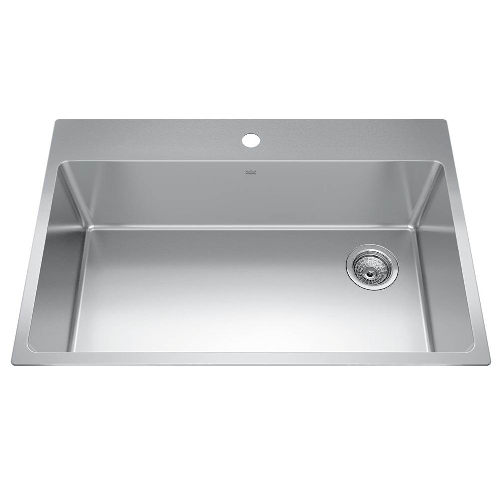 Kindred Canada Drop In Single Bowl Sink Kitchen Sinks item BSL2233-9-1OW