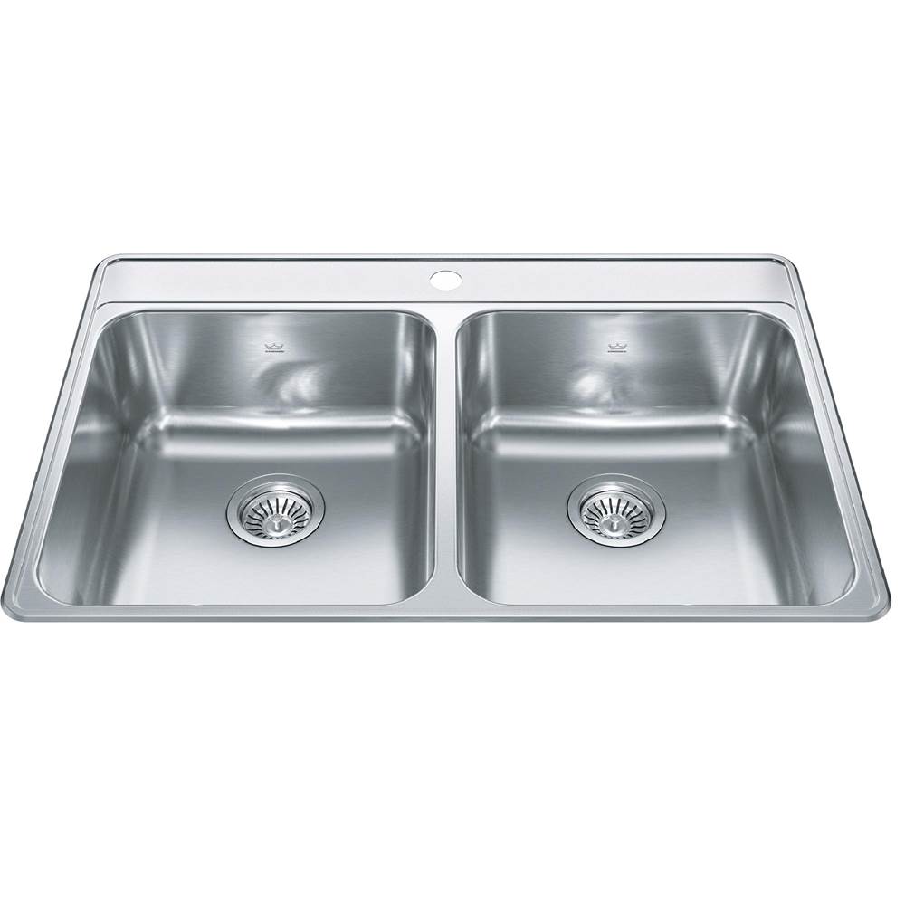 Kindred Canada Drop In Double Bowl Sink Kitchen Sinks item CDLA3322-8-1CB