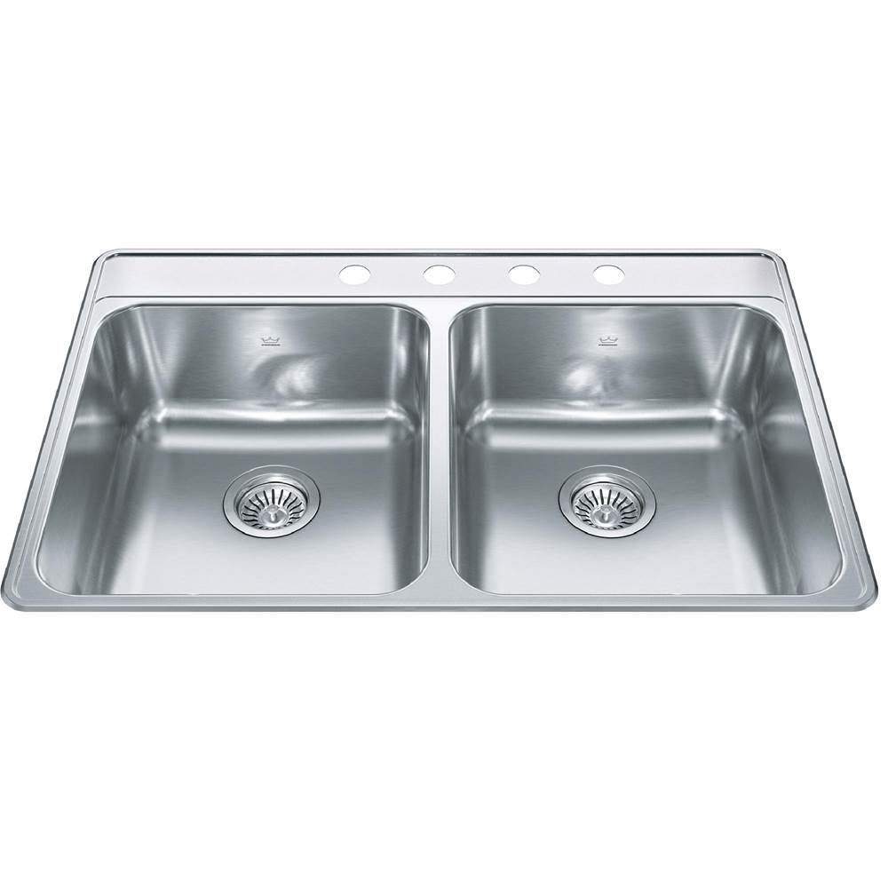 The Water ClosetKindred CanadaCreemore 33-in LR x 22-in FB Drop In Double Bowl 4-Hole Stainless Steel Kitchen Sink