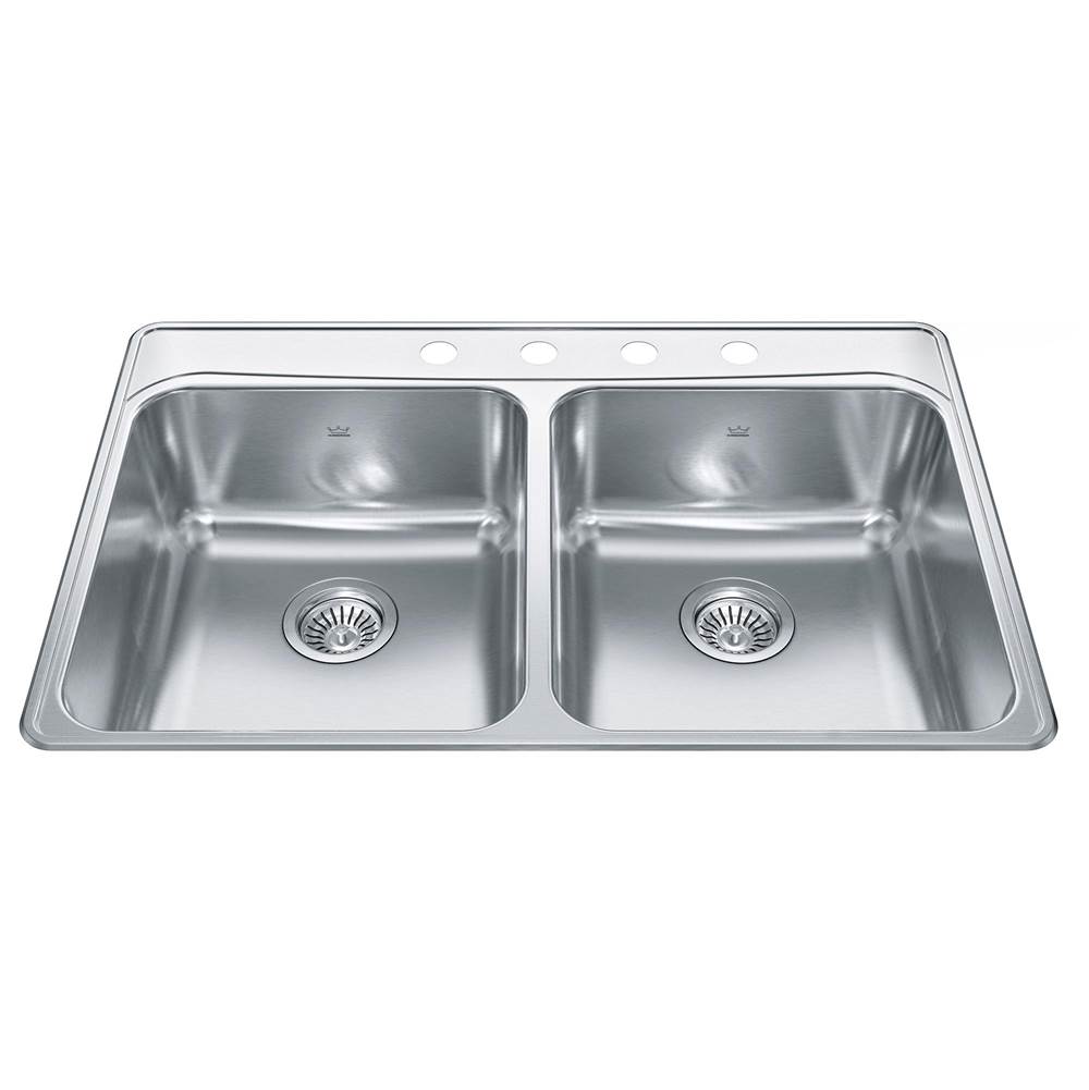 The Water ClosetKindred CanadaCreemore 33-in LR x 22-in FB Drop In Double Bowl 3-Hole Stainless Steel Kitchen Sink