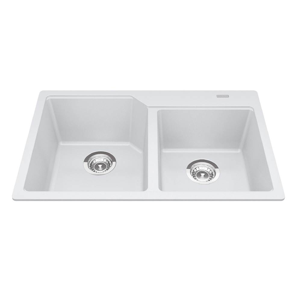 Kindred Canada Drop In Double Bowl Sink Kitchen Sinks item MGCM2031-9PWT