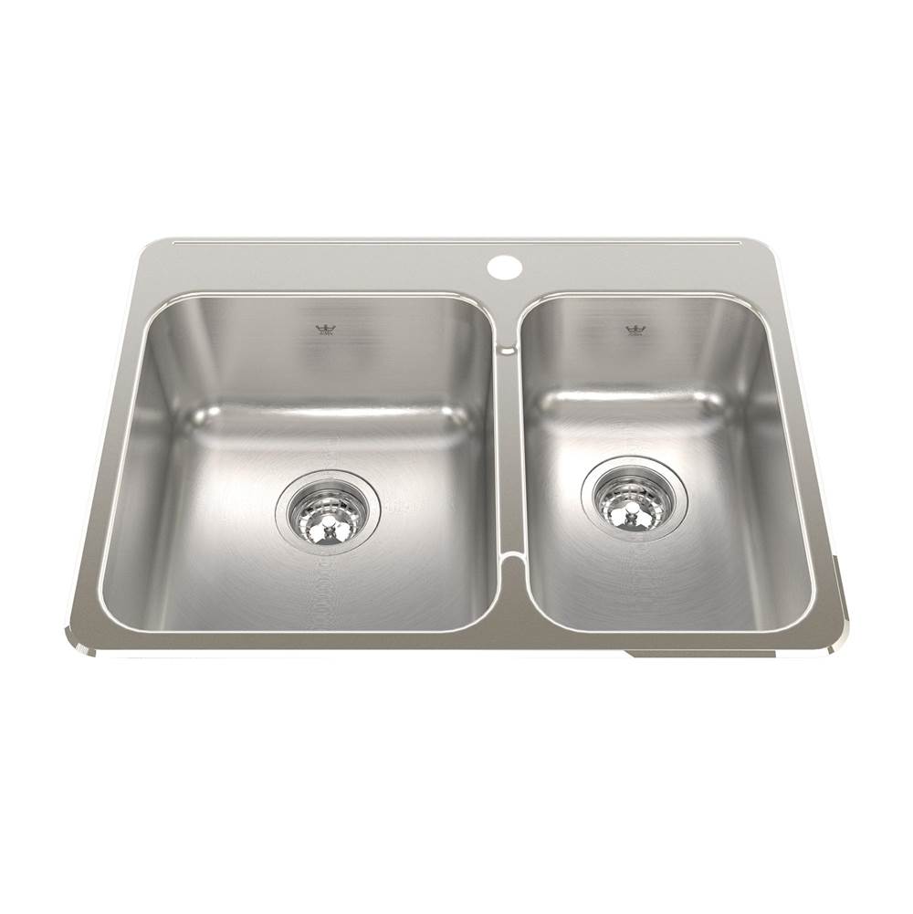 The Water ClosetKindred CanadaSteel Queen 27.25-in LR x 20.56-in FB Drop In Double Bowl 1-Hole Stainless Steel Kitchen Sink