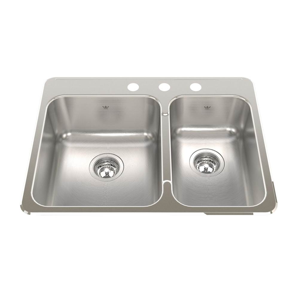 Kindred Canada Drop In Double Bowl Sink Kitchen Sinks item QCLA2027R/8/3