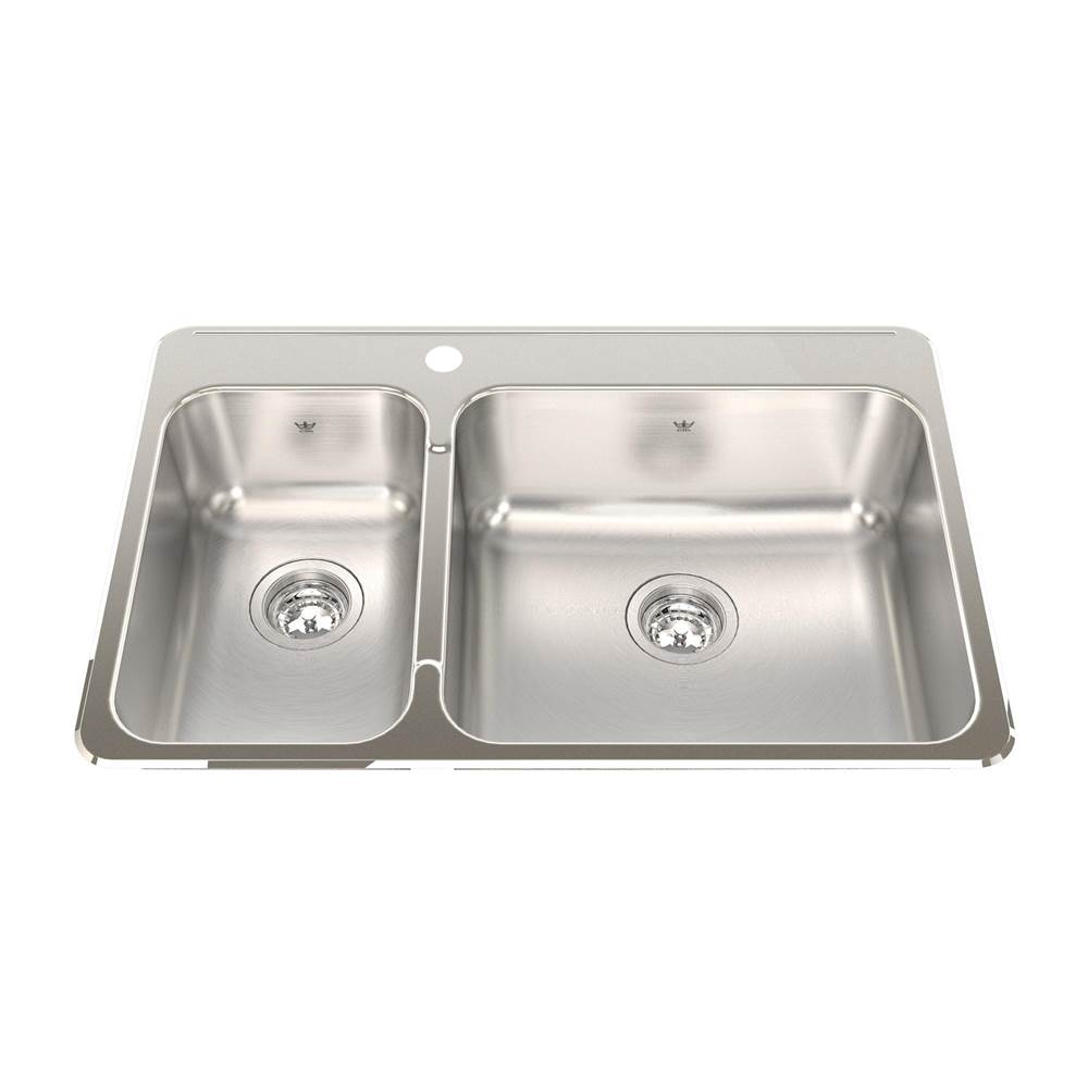 Kindred Canada Drop In Double Bowl Sink Kitchen Sinks item QCLA2031L/8/1