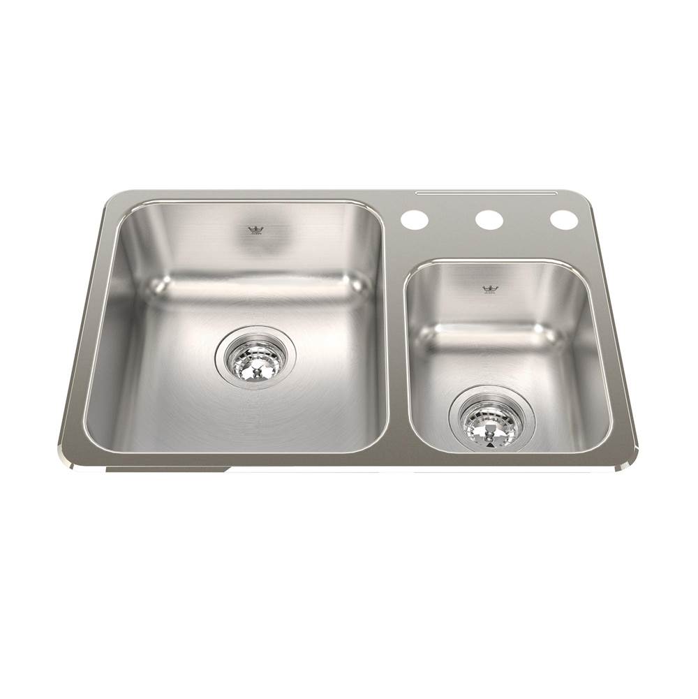 Kindred Canada Drop In Double Bowl Sink Kitchen Sinks item QCMA1826/7/3
