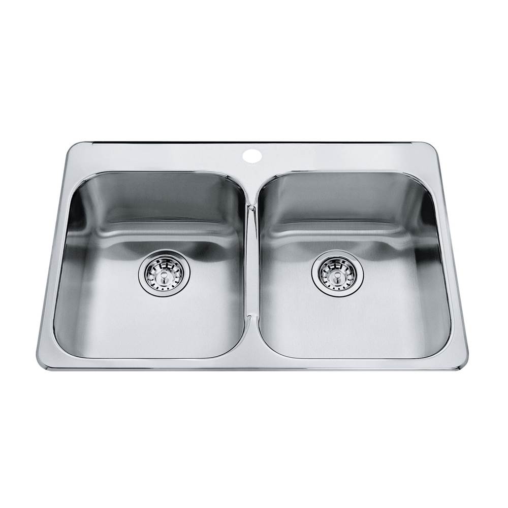Kindred Canada Drop In Double Bowl Sink Kitchen Sinks item QDL2031/7/1