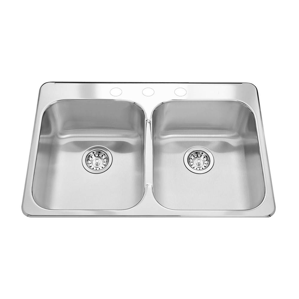 Kindred Canada Drop In Double Bowl Sink Kitchen Sinks item QDL2031/7/3