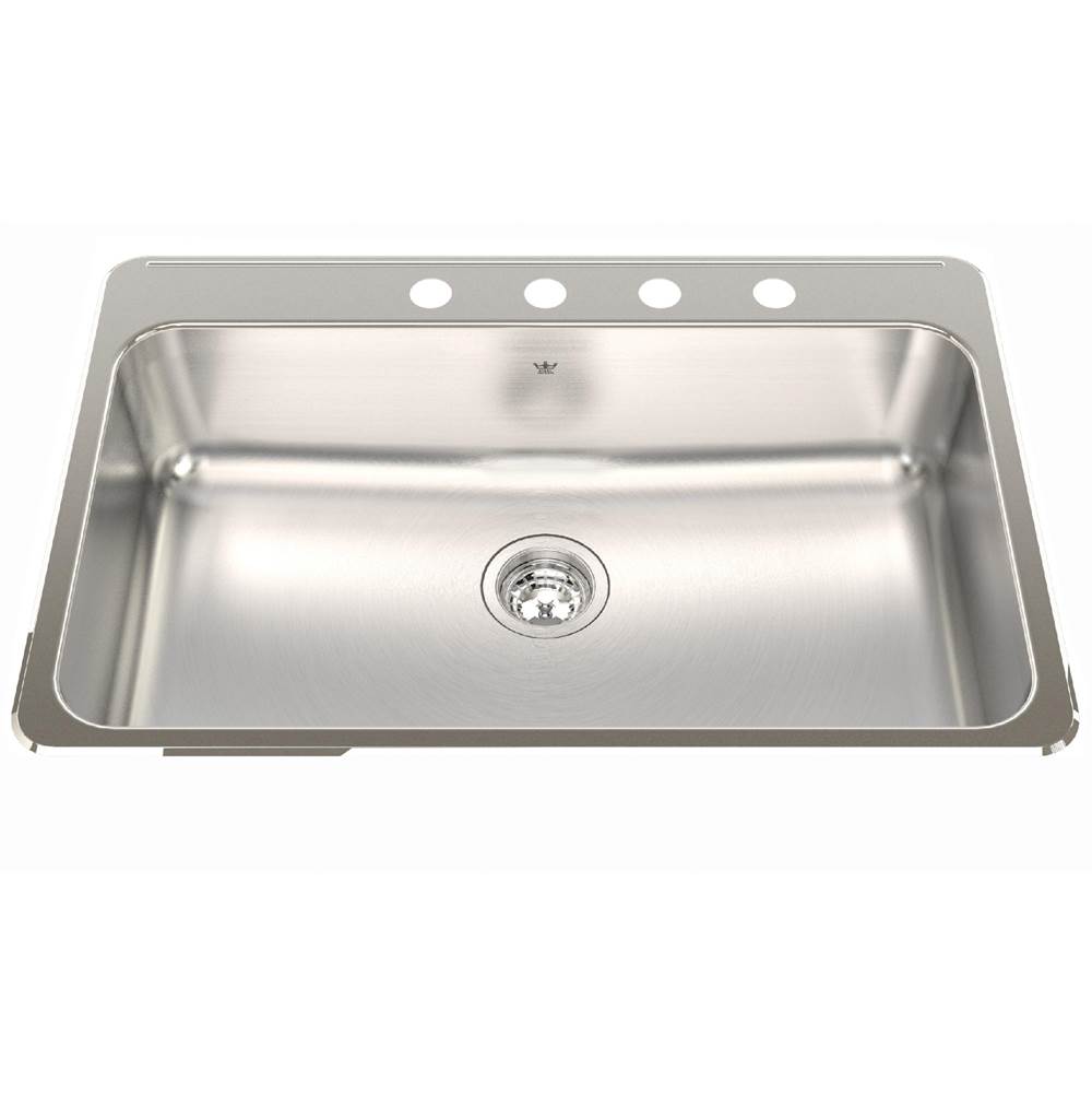 Kindred Canada Drop In Single Bowl Sink Kitchen Sinks item QSLA2031-8-4