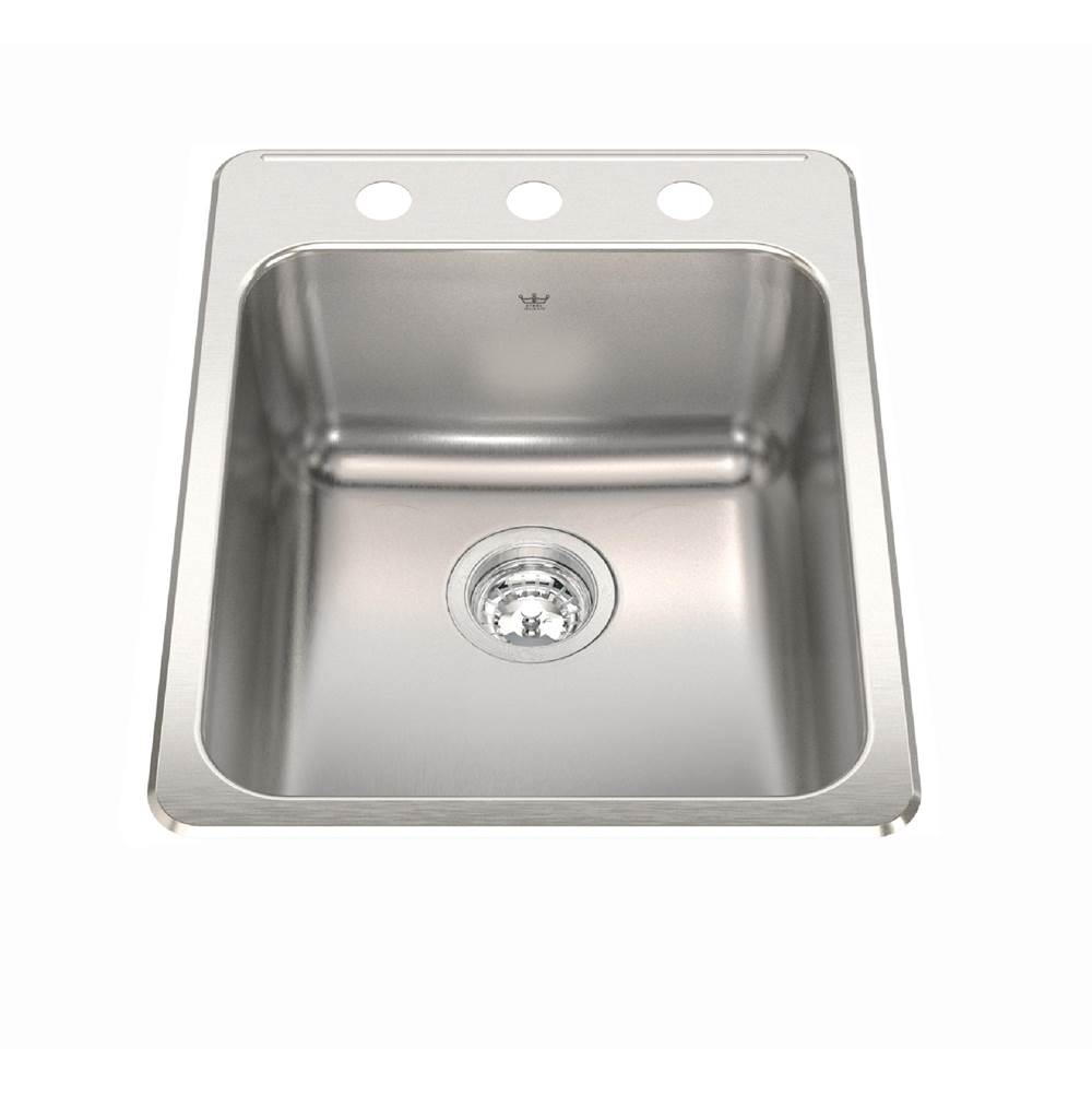 Kindred Canada Drop In Single Bowl Sink Kitchen Sinks item QSLA2217/8-3