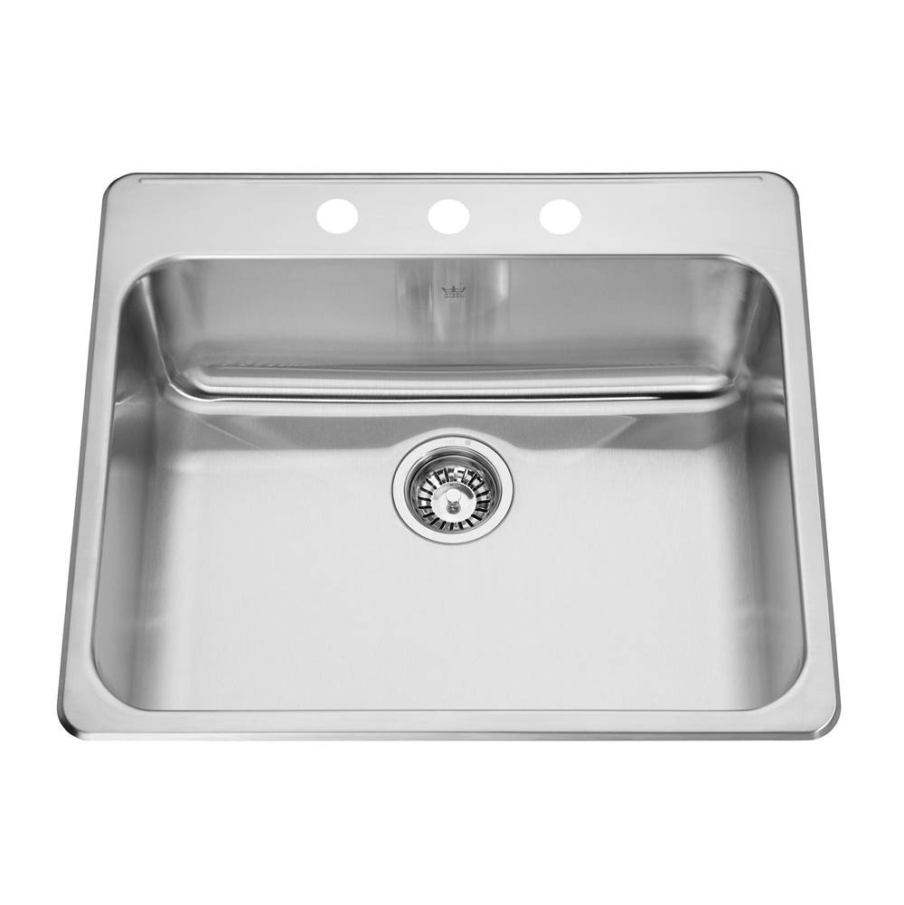 Kindred Canada Drop In Single Bowl Sink Kitchen Sinks item QSLA2225/8-3