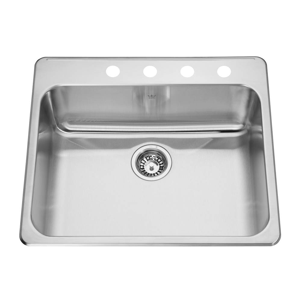 Kindred Canada Drop In Single Bowl Sink Kitchen Sinks item QSLA2225/8-4