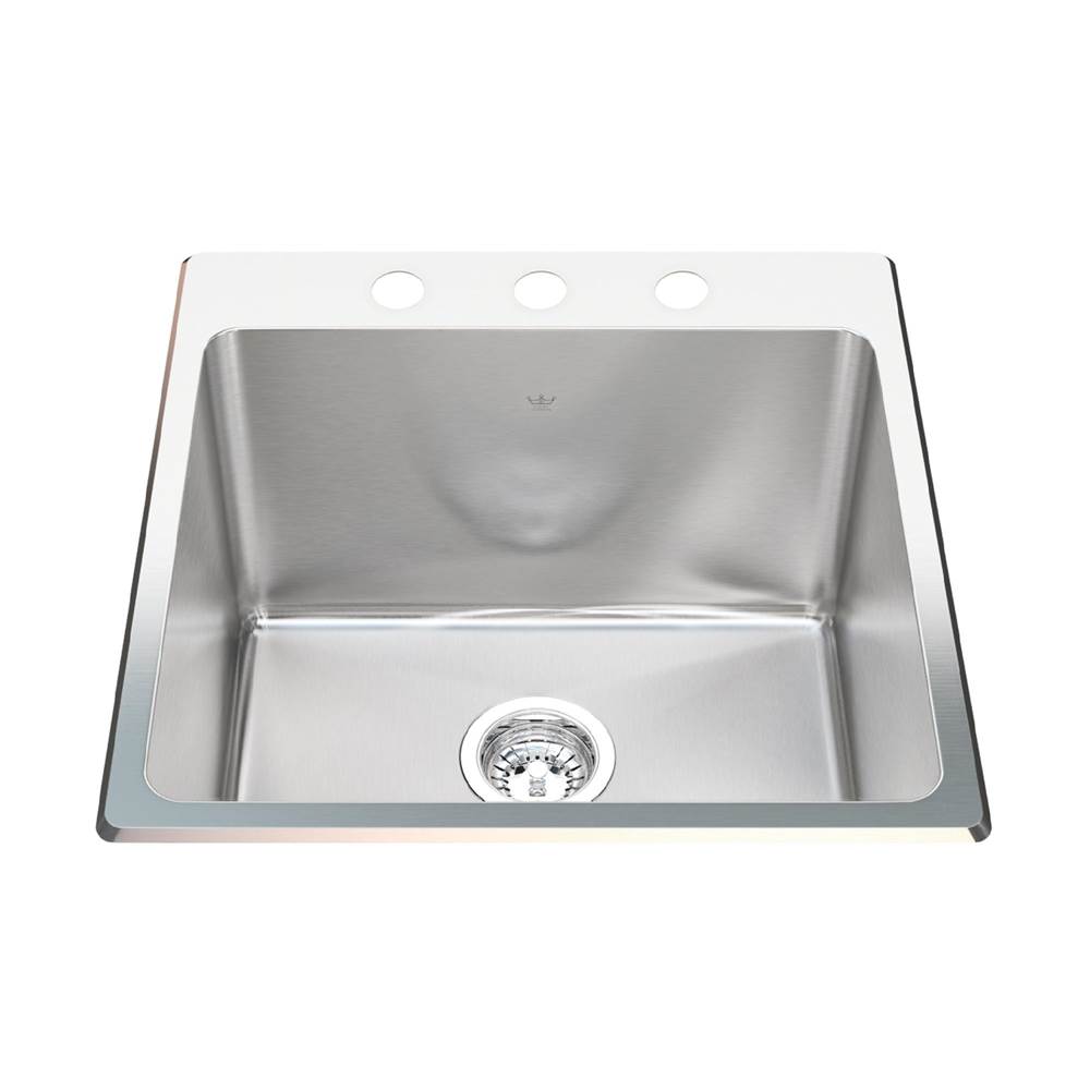 The Water ClosetKindred CanadaKindred Utility Collection 20.13-in LR x 20.56-in FB Dualmount Single Bowl 3-Hole Stainless Steel Laundry Sink