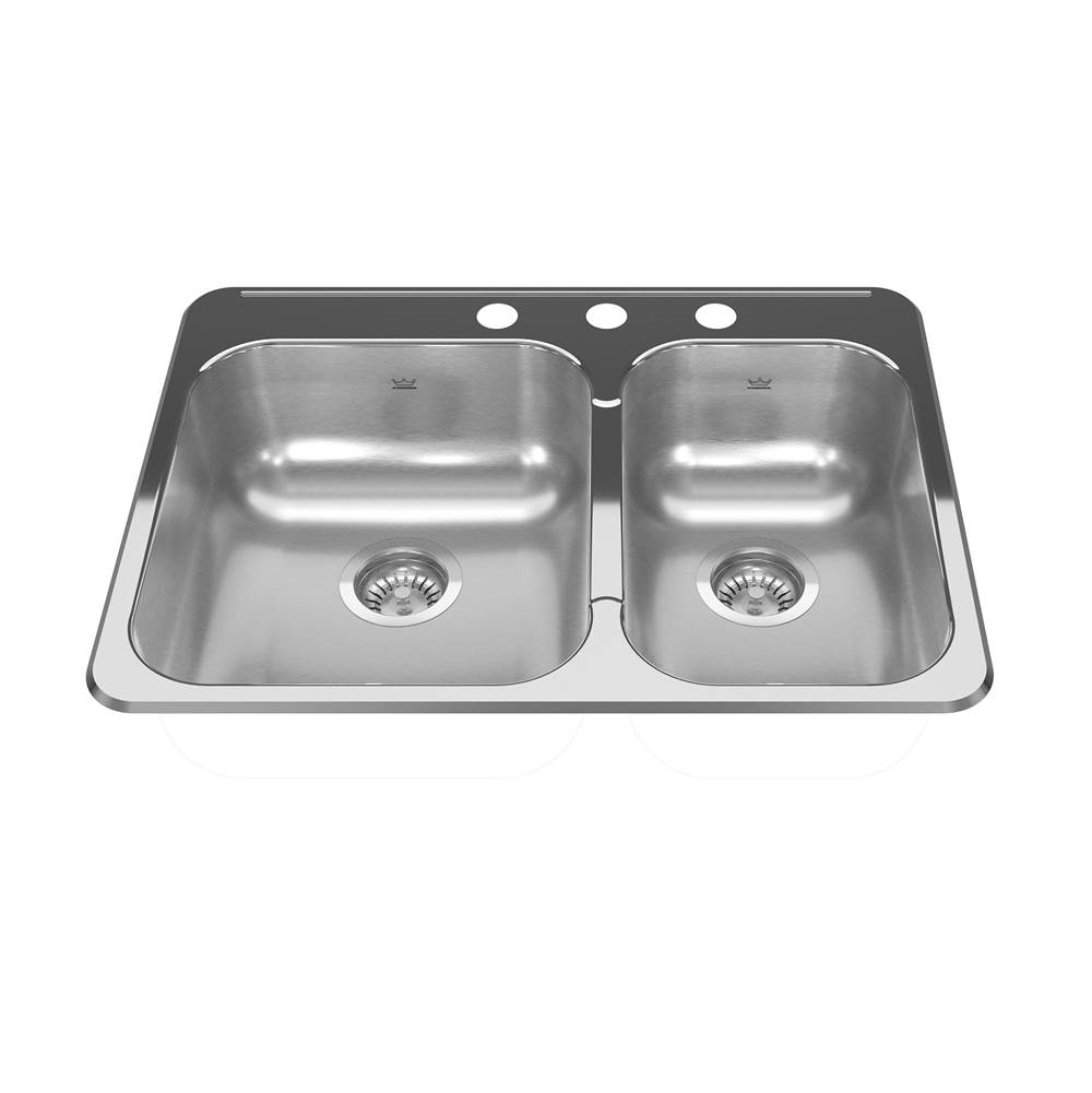 Kindred Canada Drop In Double Bowl Sink Kitchen Sinks item RCL2027R/3