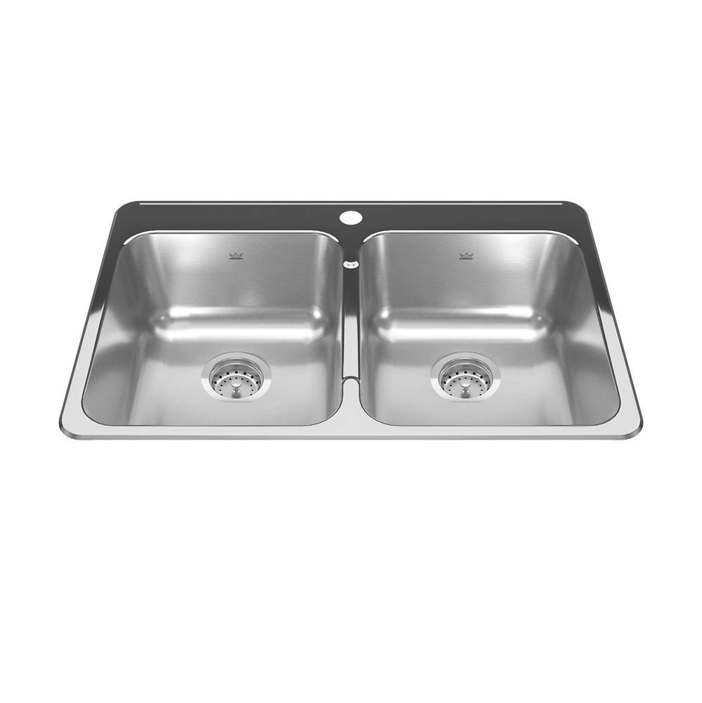 Kindred Canada Drop In Double Bowl Sink Kitchen Sinks item RDL5279/1