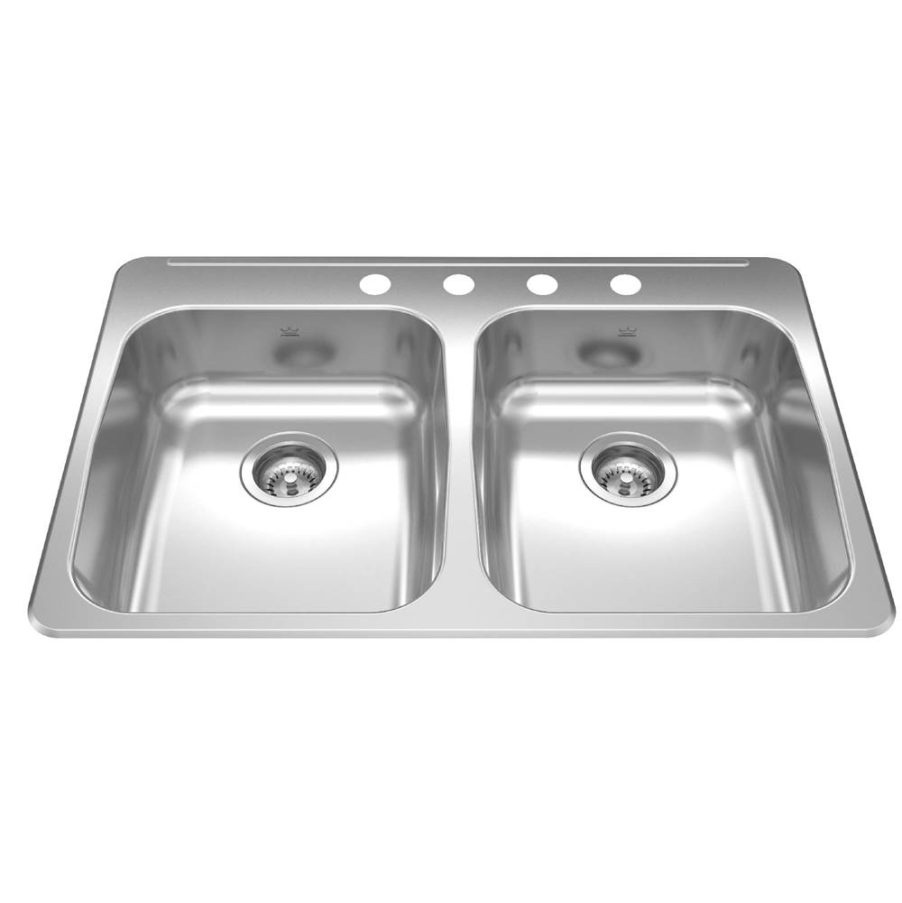 Kindred Canada Drop In Double Bowl Sink Kitchen Sinks item RDLA3322-55-4