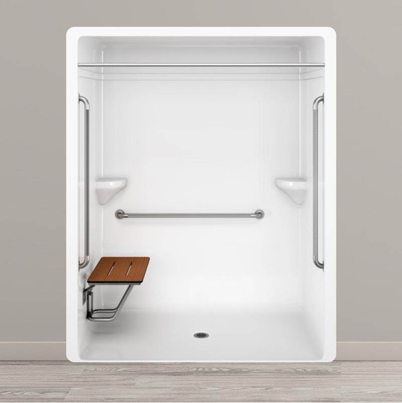 Longevity Acrylics Alcove Shower Enclosures item SC2366 MBC 3 BAR PHENOLIC SEAT LS