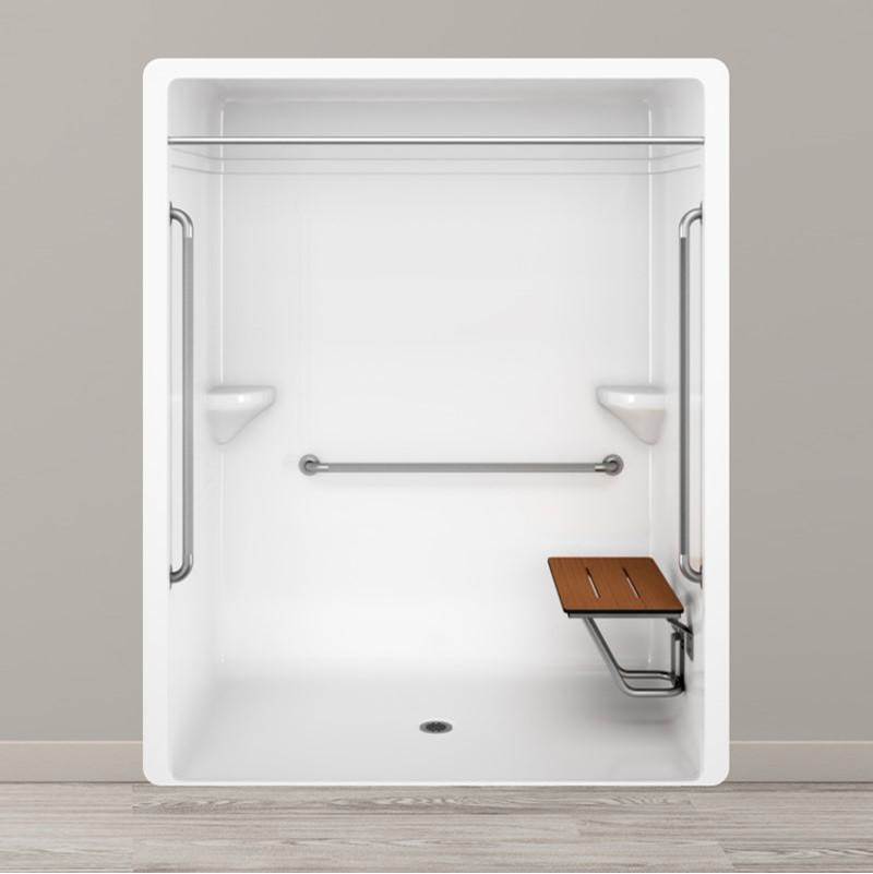 Longevity Acrylics Alcove Shower Enclosures item SC2366 MBC 3 BAR PHENOLIC SEAT RS
