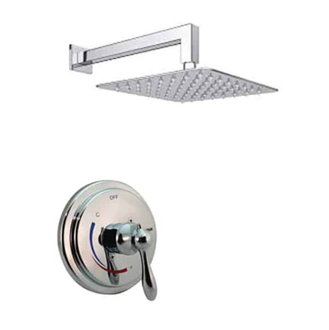The Water ClosetLenova Canada2PC - Shower Set Includes: Shower Head Round 8'' Thermostatic/Pressure Valve Trim Kit - Square
