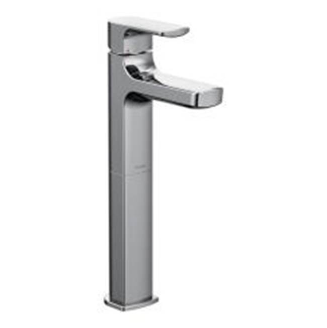The Water ClosetMoen CanadaRizon Chrome One-Handle High Arc Vessel Bathroom Faucet