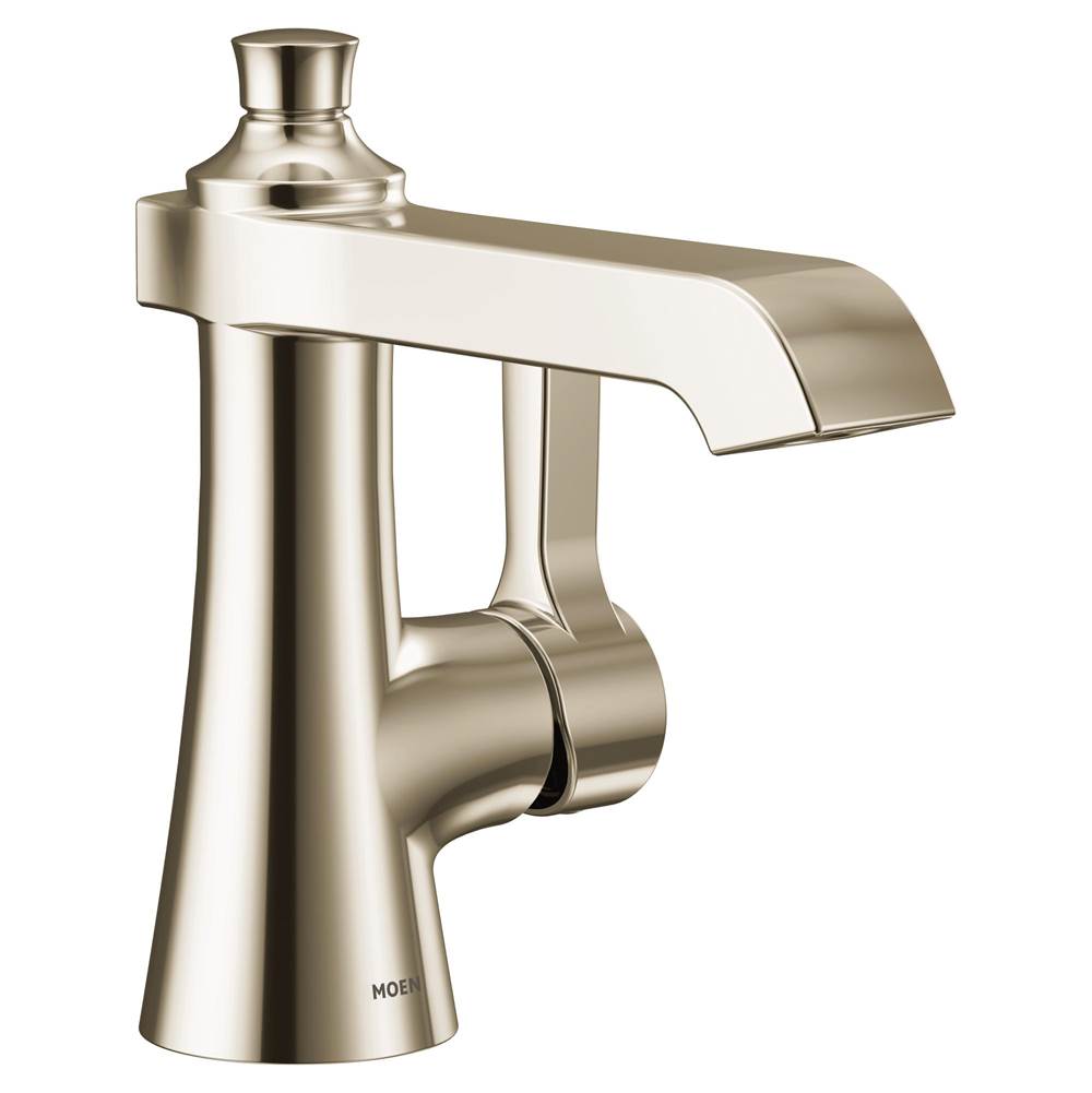 The Water ClosetMoen CanadaFlara Polished Nickel One-Handle High Arc Bathroom Faucet