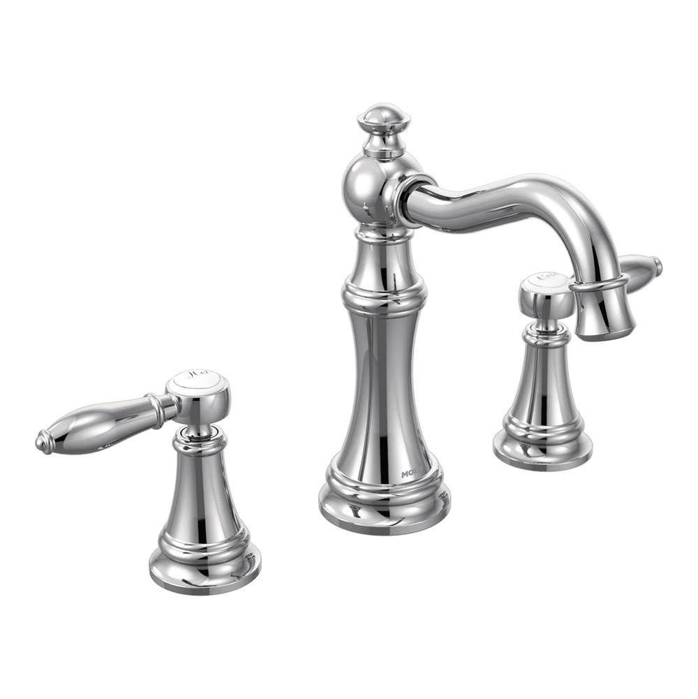 The Water ClosetMoen CanadaWeymouth Chrome Two-Handle High Arc Bathroom Faucet