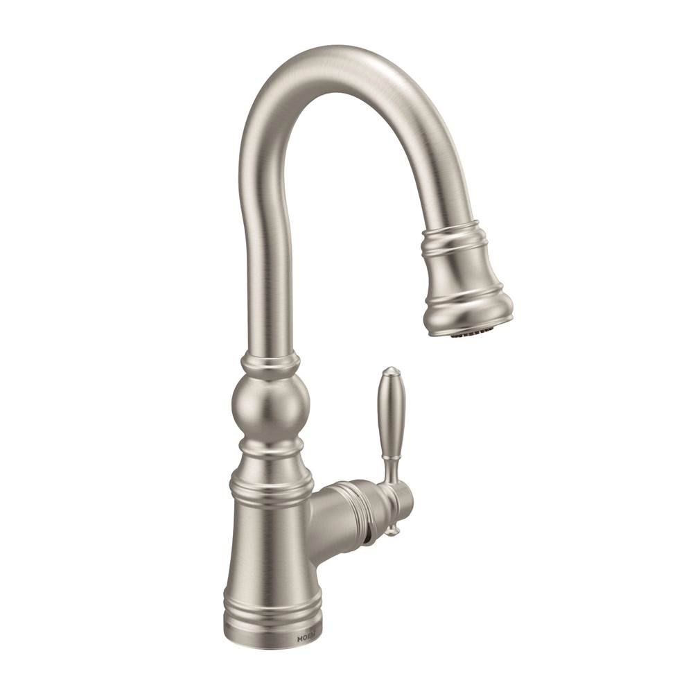 The Water ClosetMoen CanadaWeymouth Spot Resist Stainless One-Handle High Arc Pulldown Bar Faucet