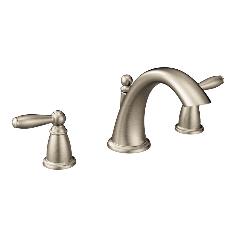 The Water ClosetMoen CanadaBrantford Brushed Nickel Two-Handle Low Arc Roman Tub Faucet