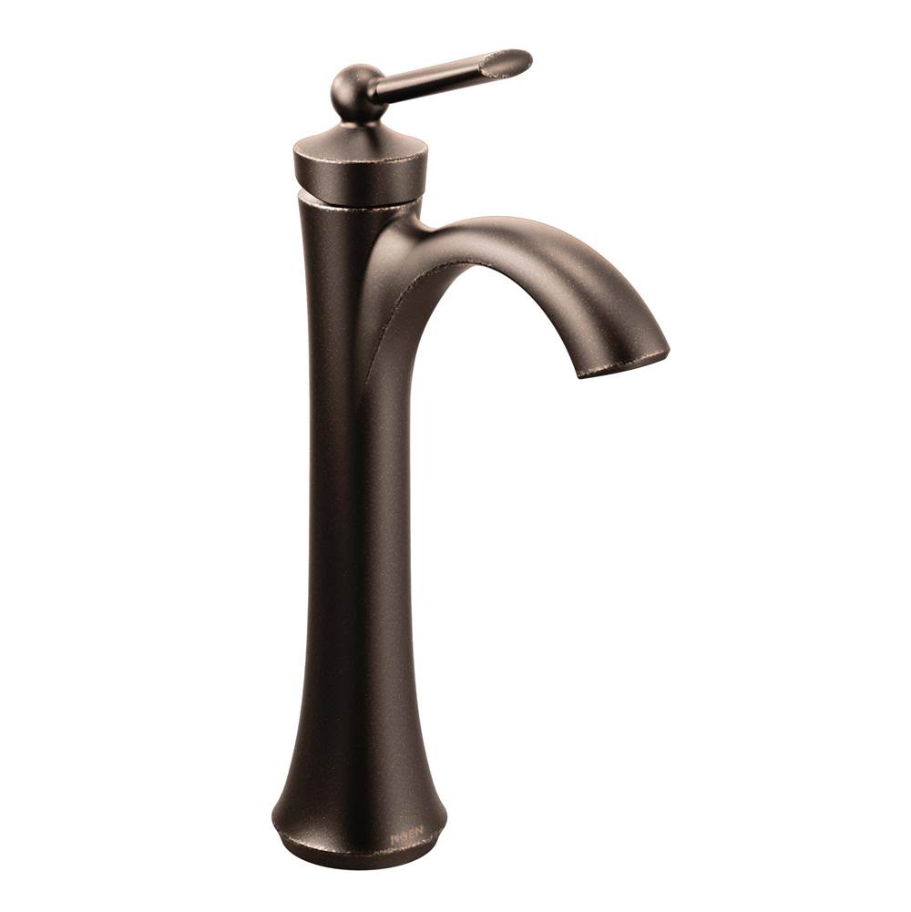 The Water ClosetMoen CanadaWynford Oil Rubbed Bronze One-Handle High Arc Vessel Bathroom Faucet