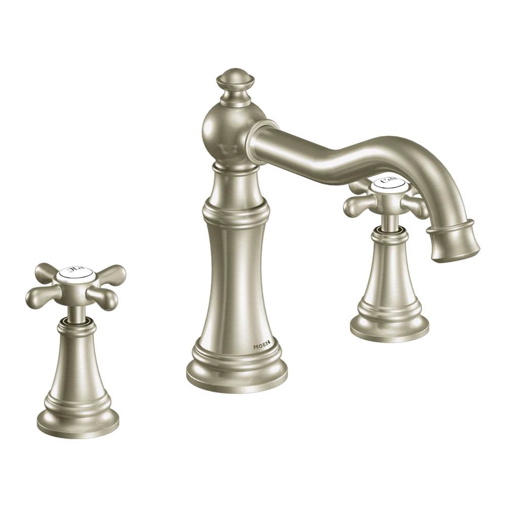 The Water ClosetMoen CanadaWeymouth Brushed Nickel Two-Handle High Arc Roman Tub Faucet
