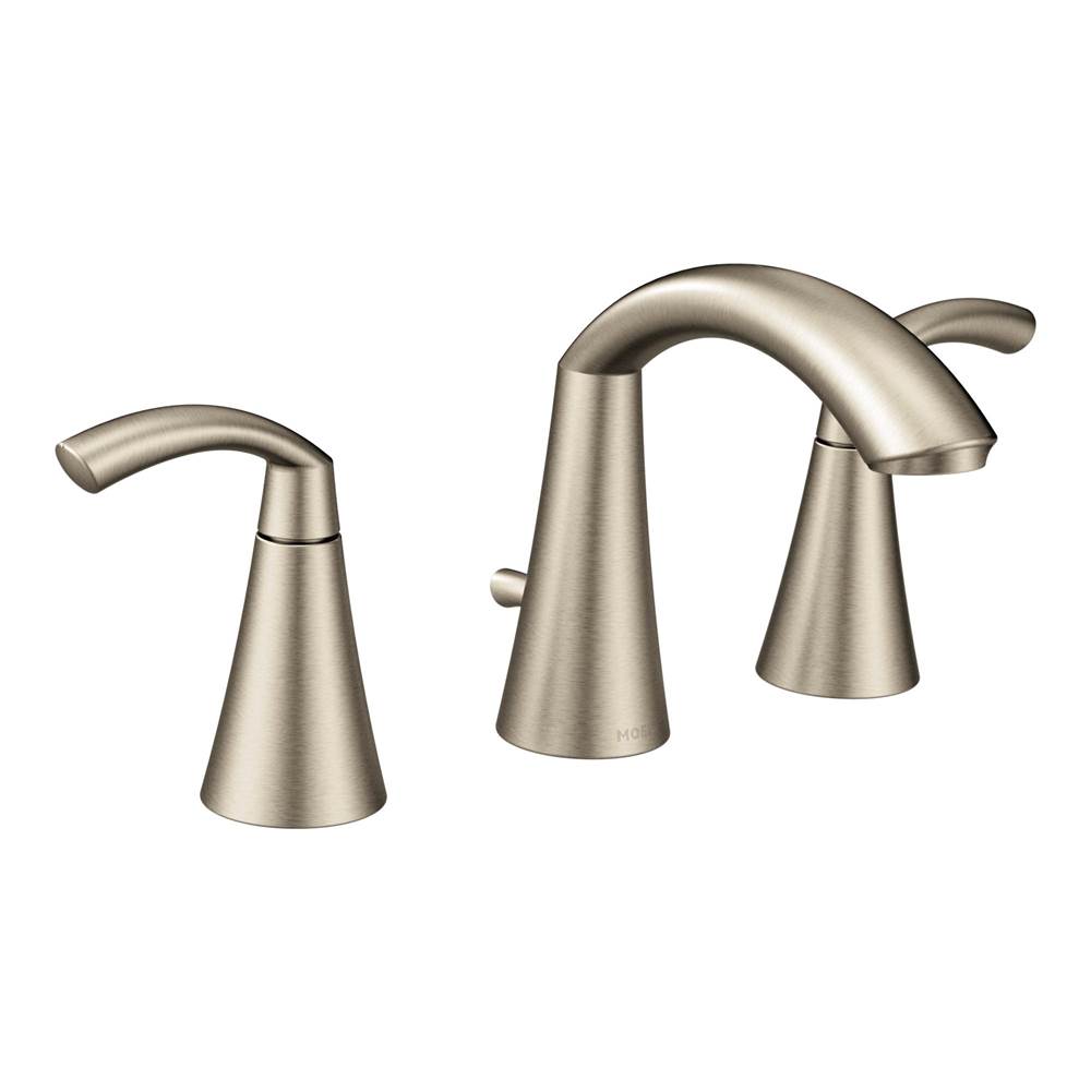 The Water ClosetMoen CanadaGlyde Brushed Nickel Two-Handle High Arc Bathroom Faucet