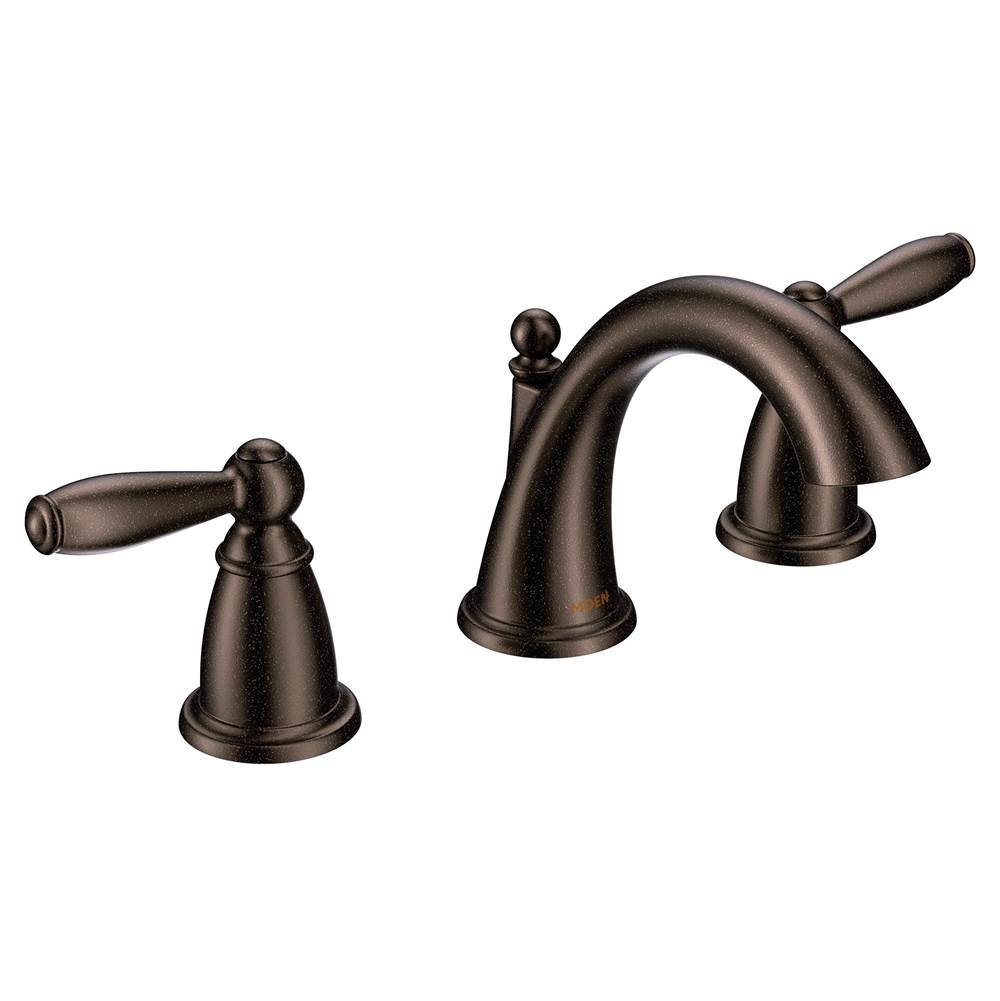 The Water ClosetMoen CanadaBrantford Oil Rubbed Bronze Two-Handle High Arc Bathroom Faucet