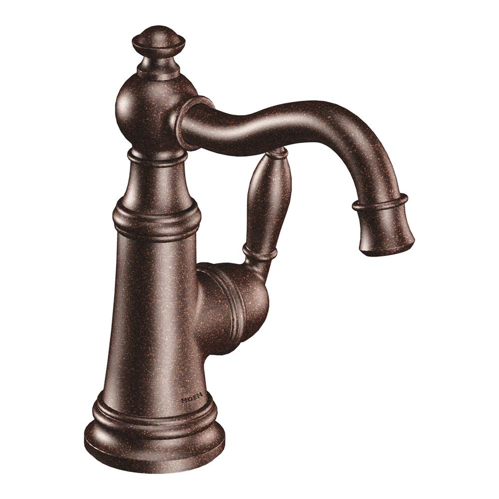 The Water ClosetMoen CanadaWeymouth Oil Rubbed Bronze One-Handle High Arc Bathroom Faucet