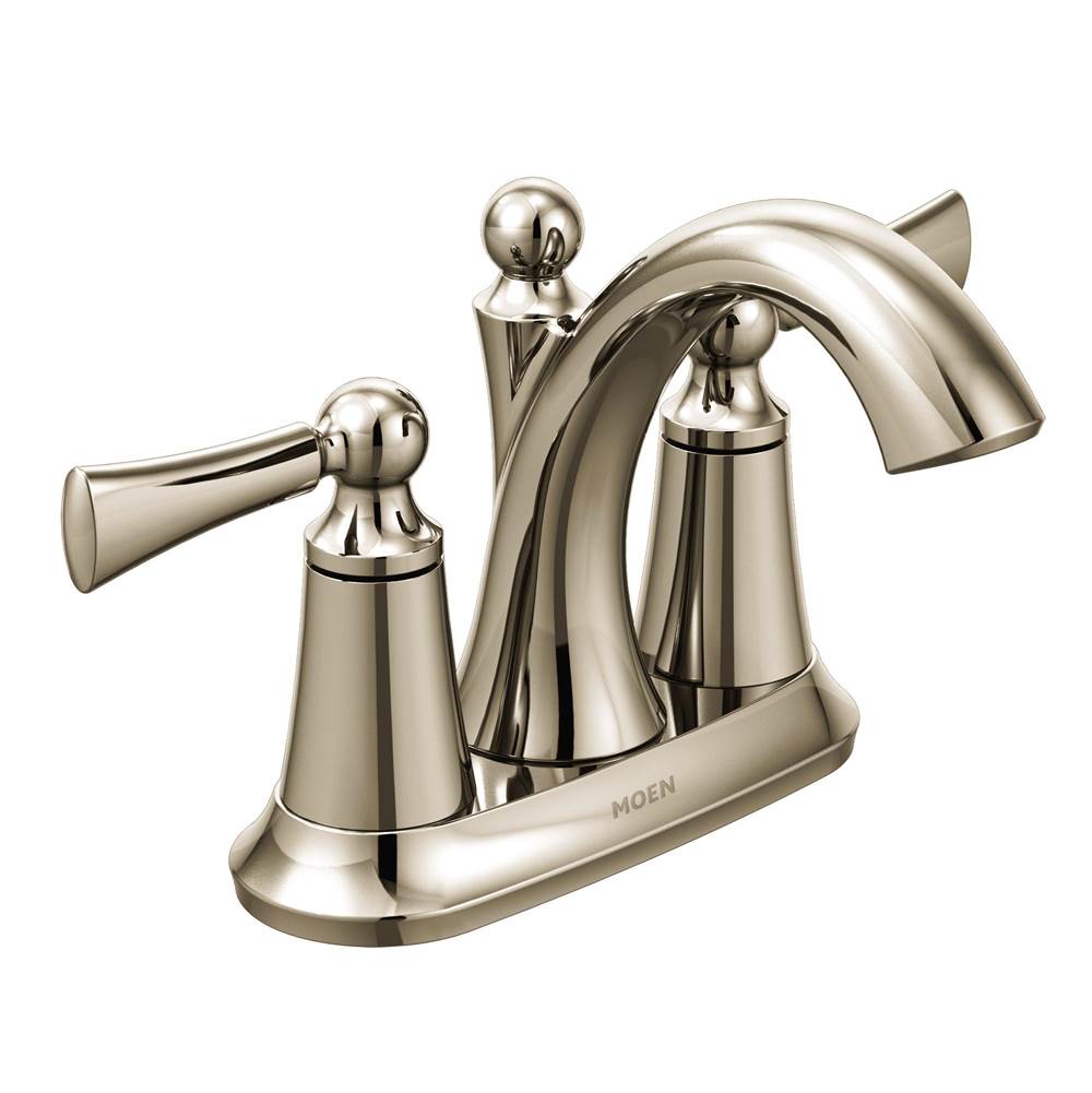 The Water ClosetMoen CanadaWynford Polished Nickel Two-Handle High Arc Bathroom Faucet