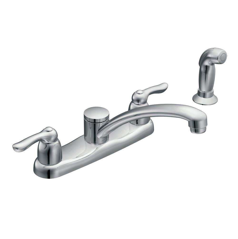 The Water ClosetMoen CanadaChateau Chrome Two-Handle Low Arc Kitchen Faucet